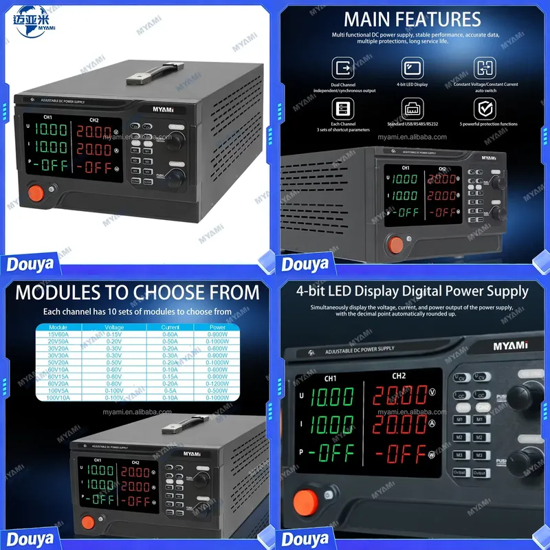 High Power 60V 20A Bench Power Supply - مصدر طاقة مختبري قابل للتعديل MYAMi