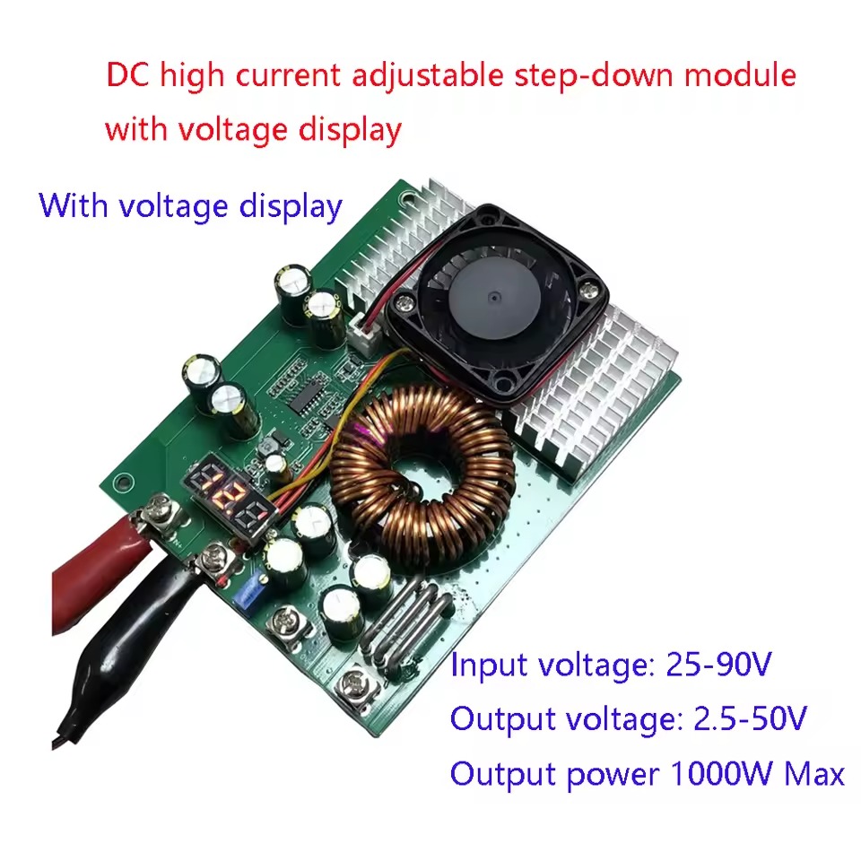 وحدة خفض الجهد 1000 واط 50 أمب - مراجعة Step Down Dc Power Supply Module 1000W وسعره