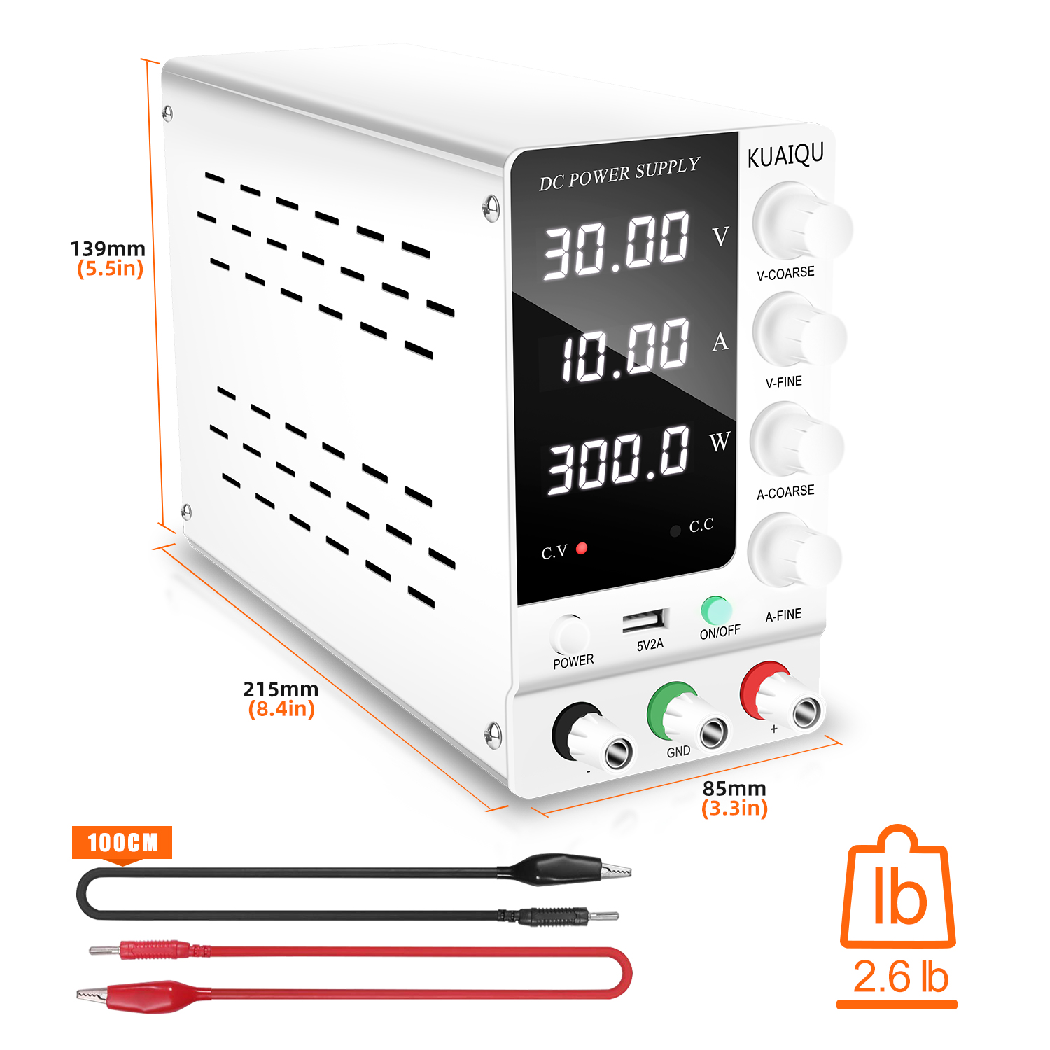 مصدر طاقة مختبري KUAIQU بتيار  - مراجعة High Precision Adjustable Lab Power Supply 120V 3A وسعره